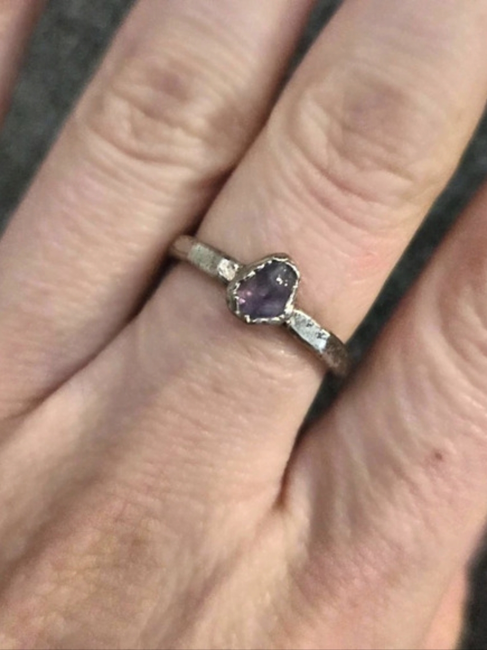 Little Sycamore Dream Ring - Amethyst Single Stone, Size 6.25